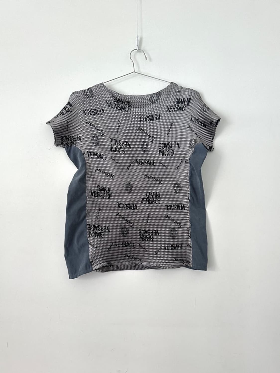 Dual texture logo pleats / silver & blue 상품이미지7