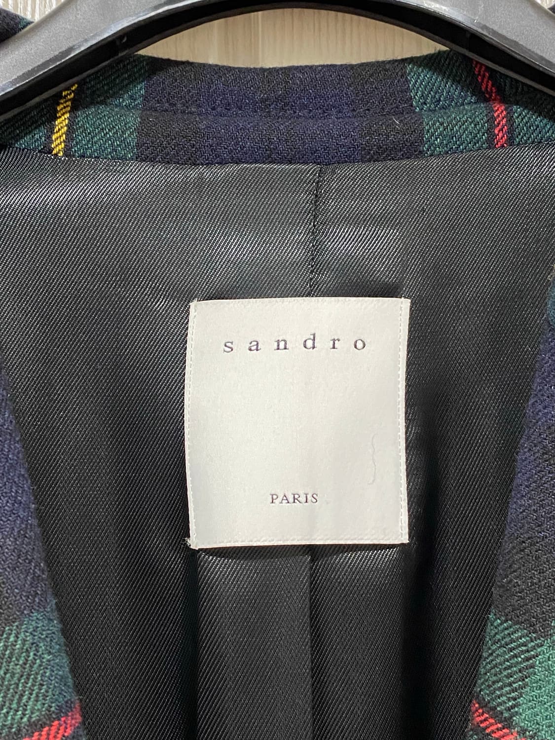 산드로 그린 체크자켓 38 상품이미지3