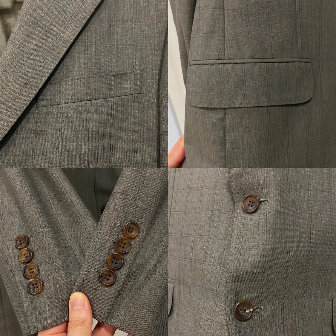 갤럭시 에르메네질도 제냐 써머울 체크 블레이저 상품이미지5