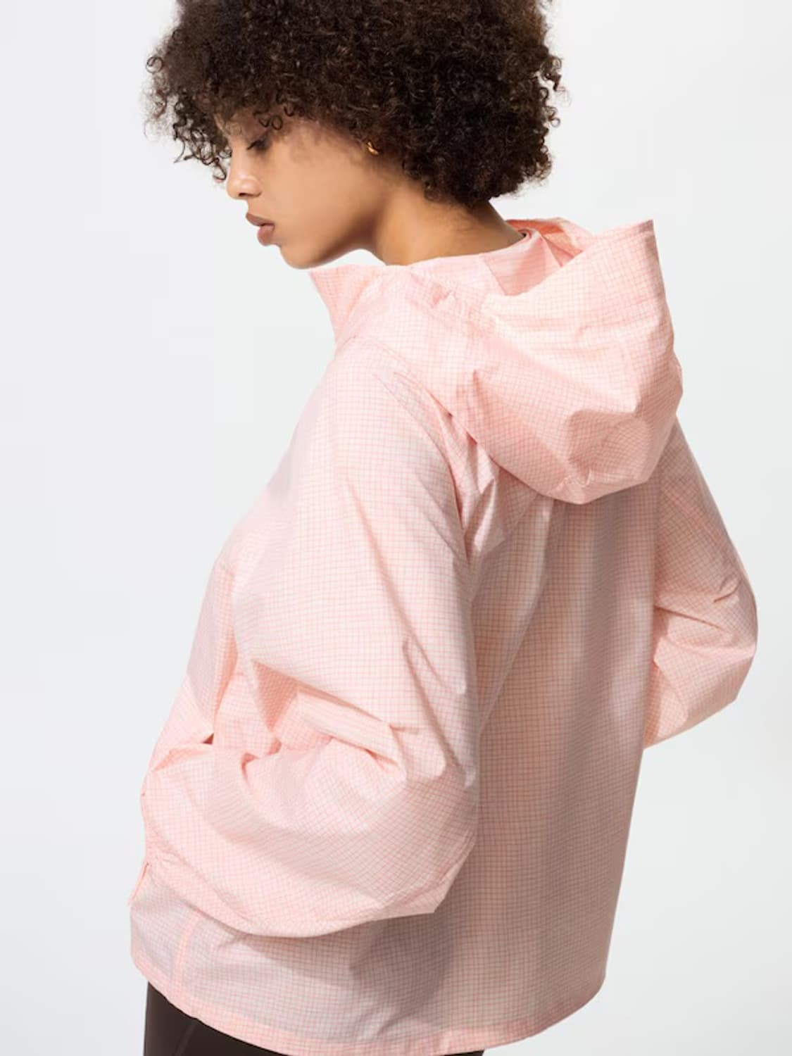 유니클로 포켓터블 UV 바람막이 체크 자켓 윈드브레이커 바막 S 핑크 상품이미지3