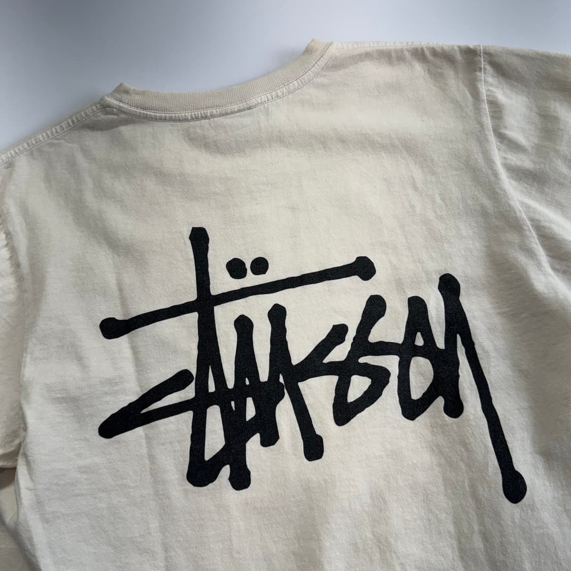 Stussy 스투시 백 로고 화이트 반팔 상품이미지6