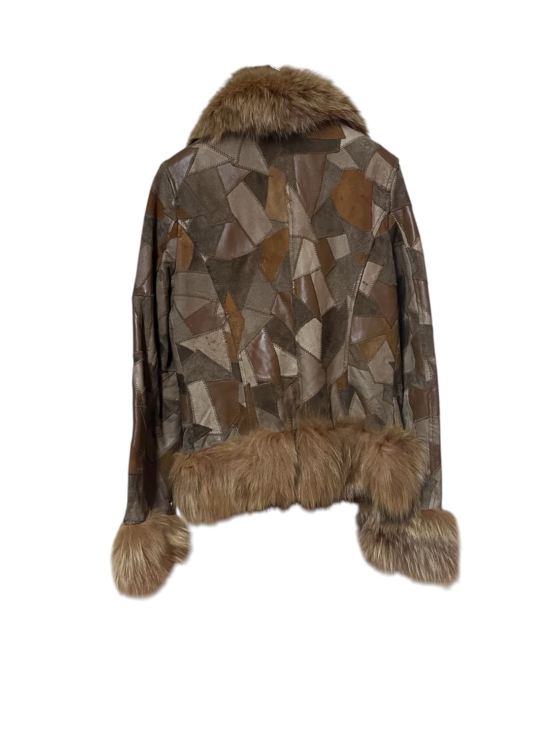 와이즈걸 양가죽 여우털 무스탕 자켓 와투케 y2k 모리걸 히피 패치워크 상품이미지2