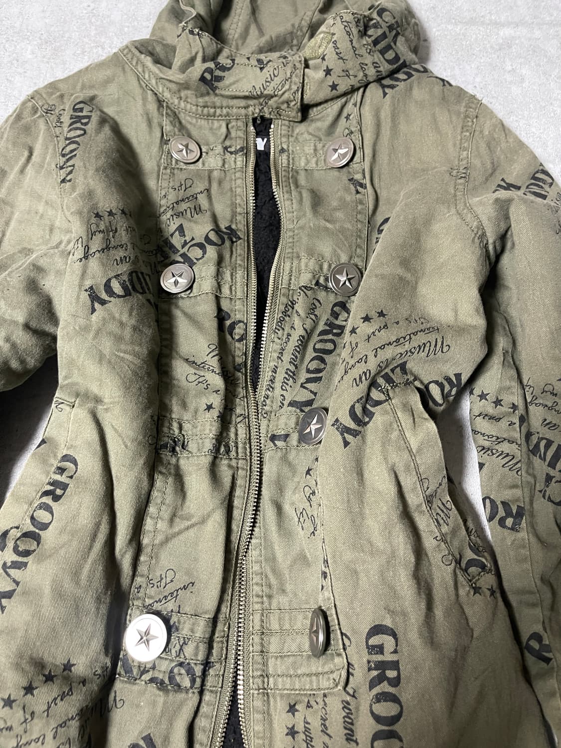 (Ziddy)y2k down fur jacket 상품이미지4