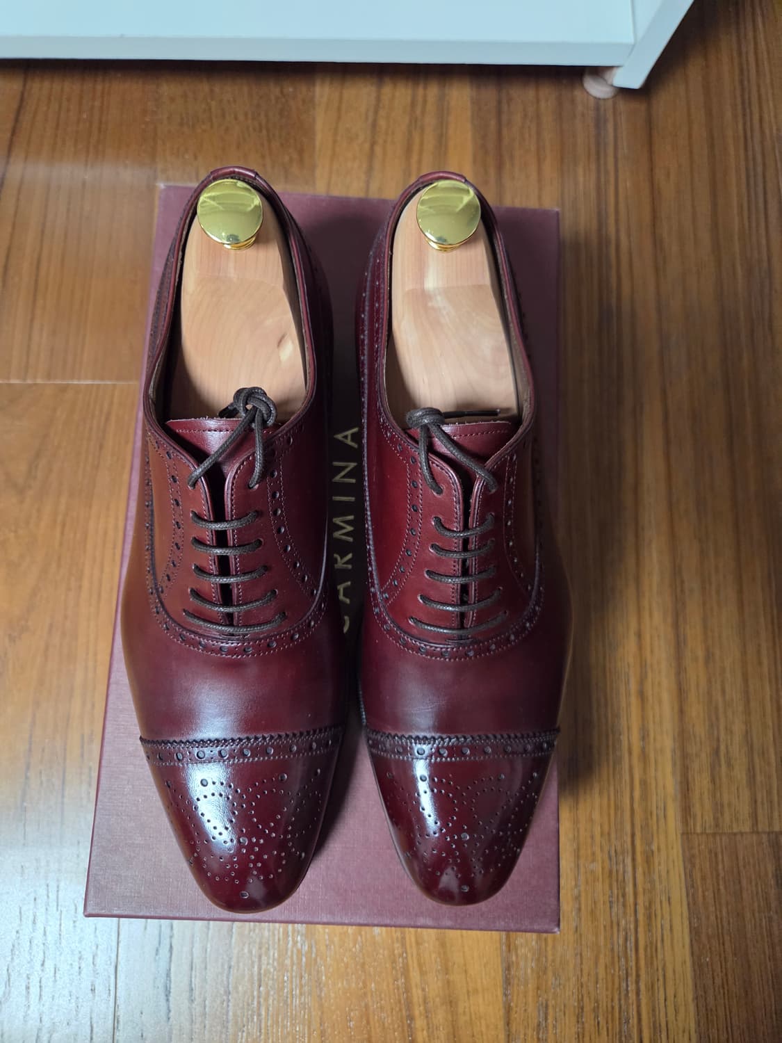 Carmina 버건디 남성 윙팁 구두 상품이미지2