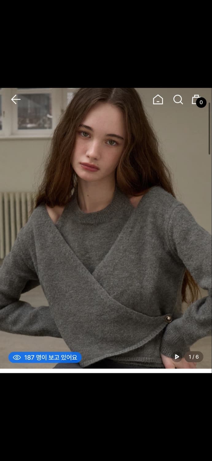 브아빗포우먼 홀터넥 레이어드 랩 니트 상품이미지2