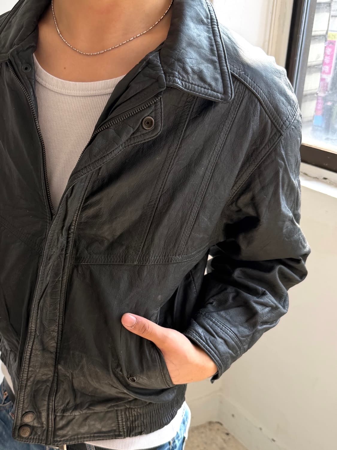 리얼레더 양가죽 블루종 자켓 상품이미지5