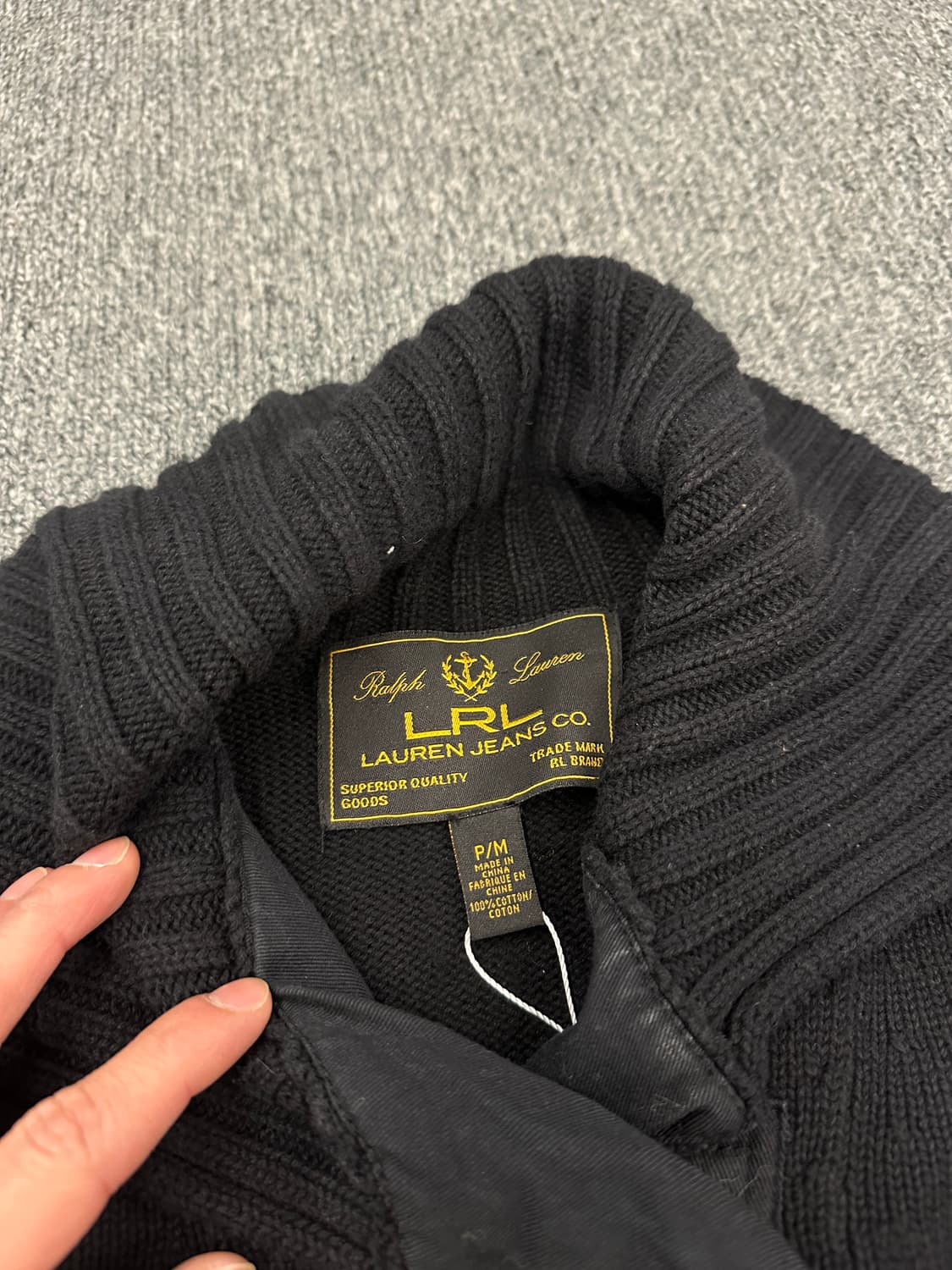 M) LRL 랄프 로렌 블랙 니트 스웨터 상품이미지4