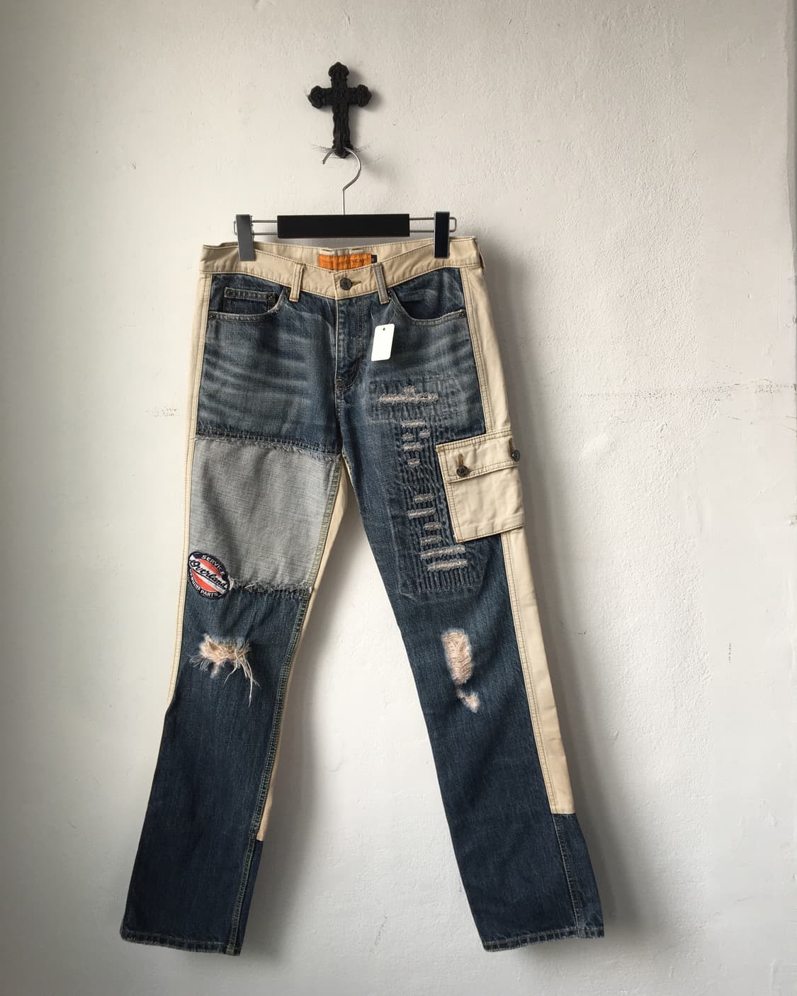Damage pocket patch point denim pants 상품이미지1