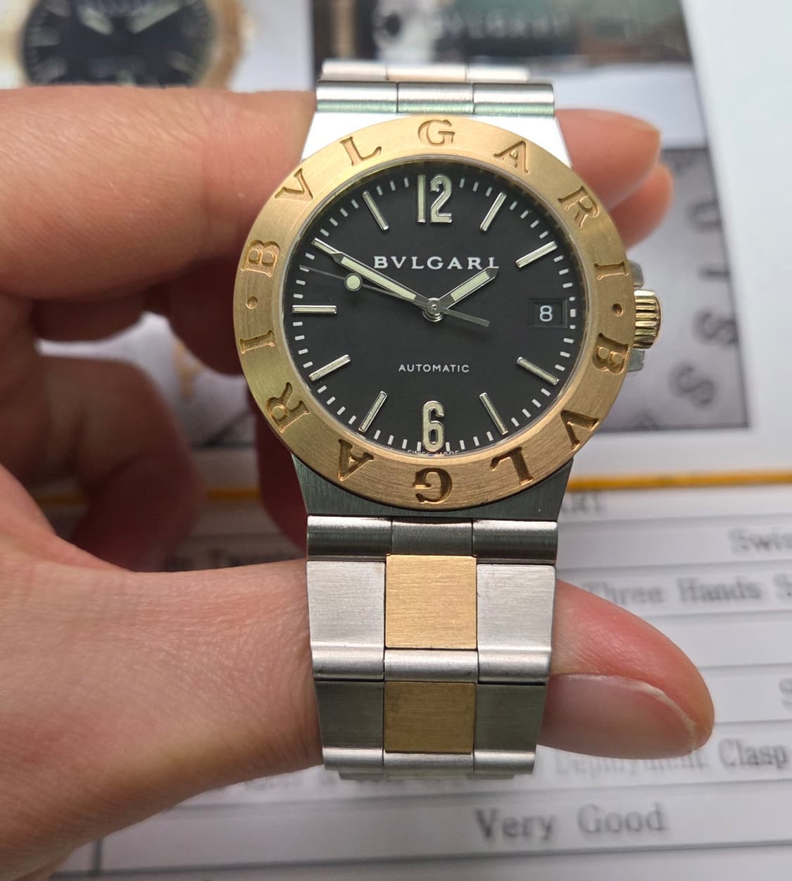 불가리 디아고노 18K콤비 LCV35SG 블랙판 오토매틱 브레이슬릿 ve 상품이미지2