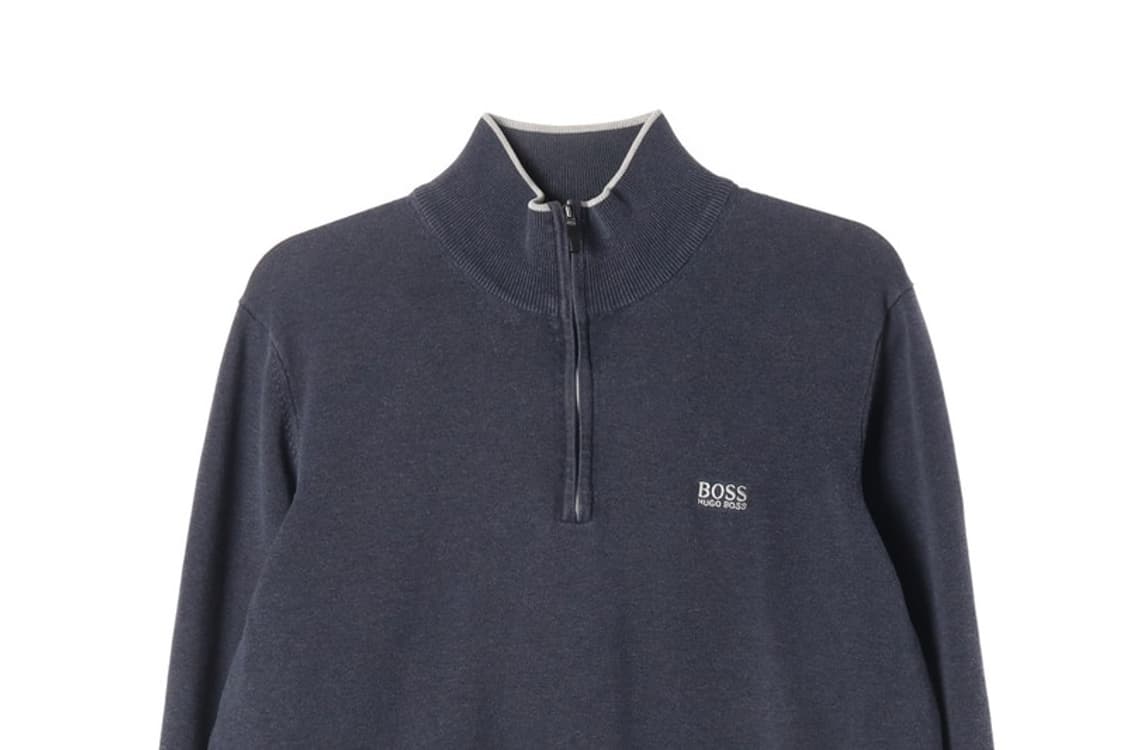 휴고보스 BOSS 로고 하프 집업 니트 스웨터 XL 상품이미지3