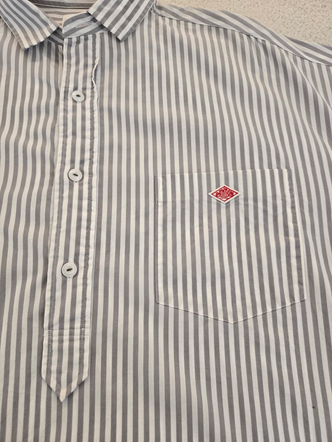 단톤 풀오버 스트라이프 반팔 셔츠 상품이미지5