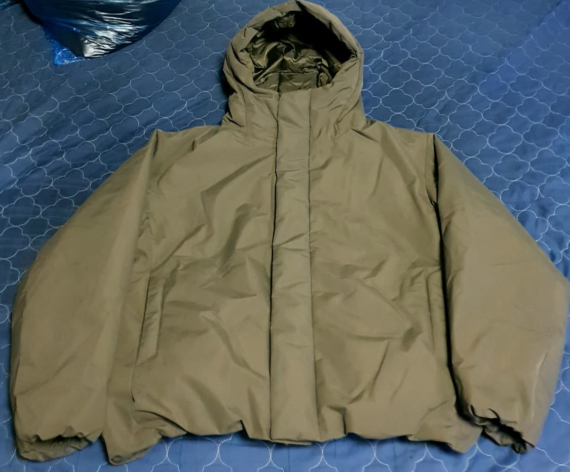 무인양품 워셔블 다운 후드 숏파카 카키 (XL) 상품이미지1