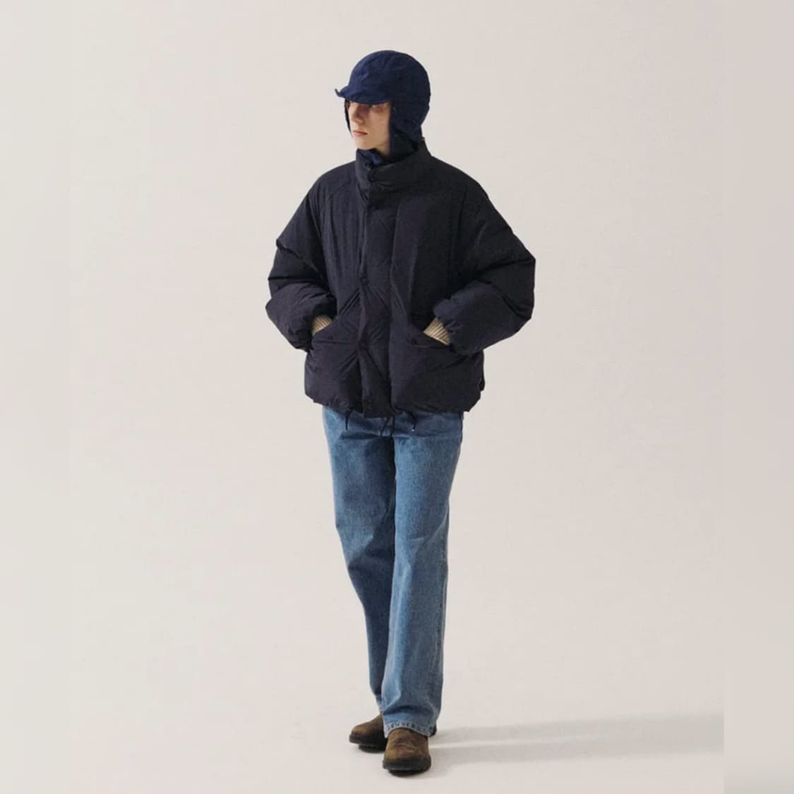 [택포](L)토마스모어 시티 숏 다운 패딩 네이비 상품이미지1