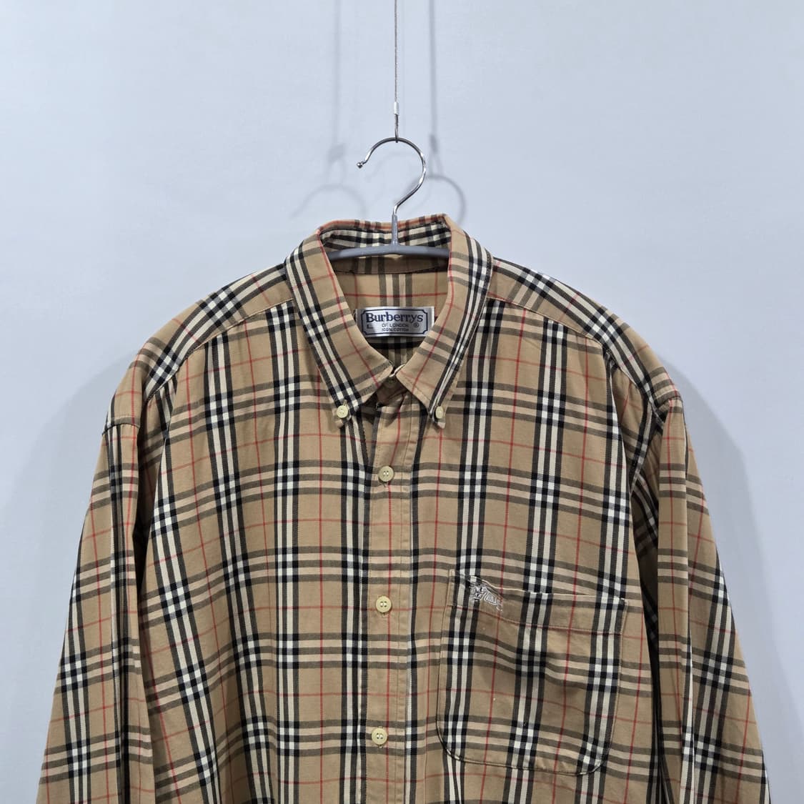 버버리 버튼다운 노바 체크셔츠 L 상품이미지2