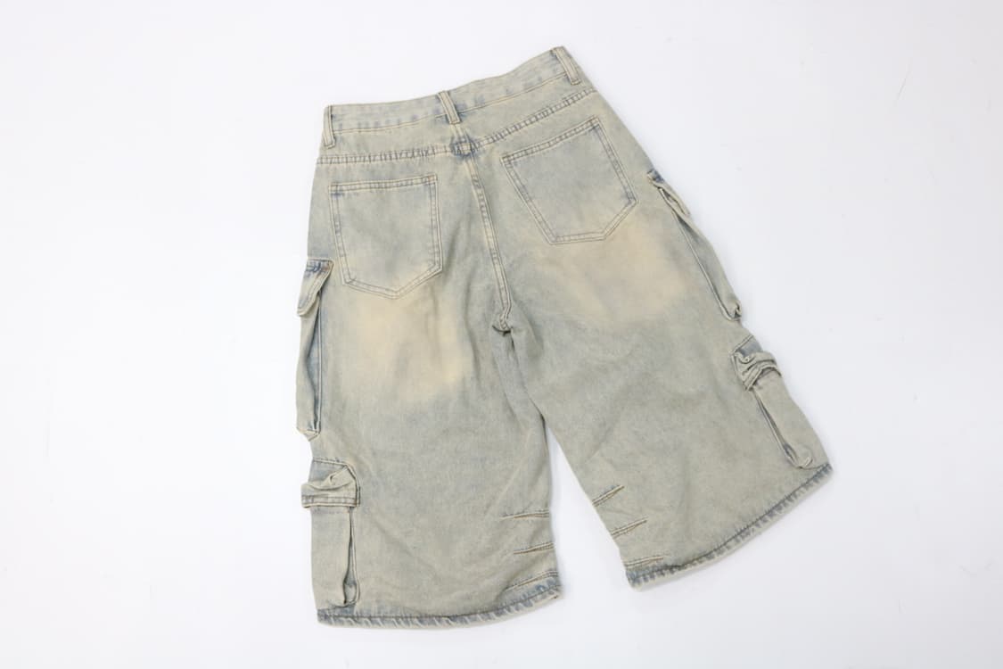 WEGO 위고 빈티지 워싱 멀티 포켓 데님 카고 하프 팬츠 (S) 상품이미지7