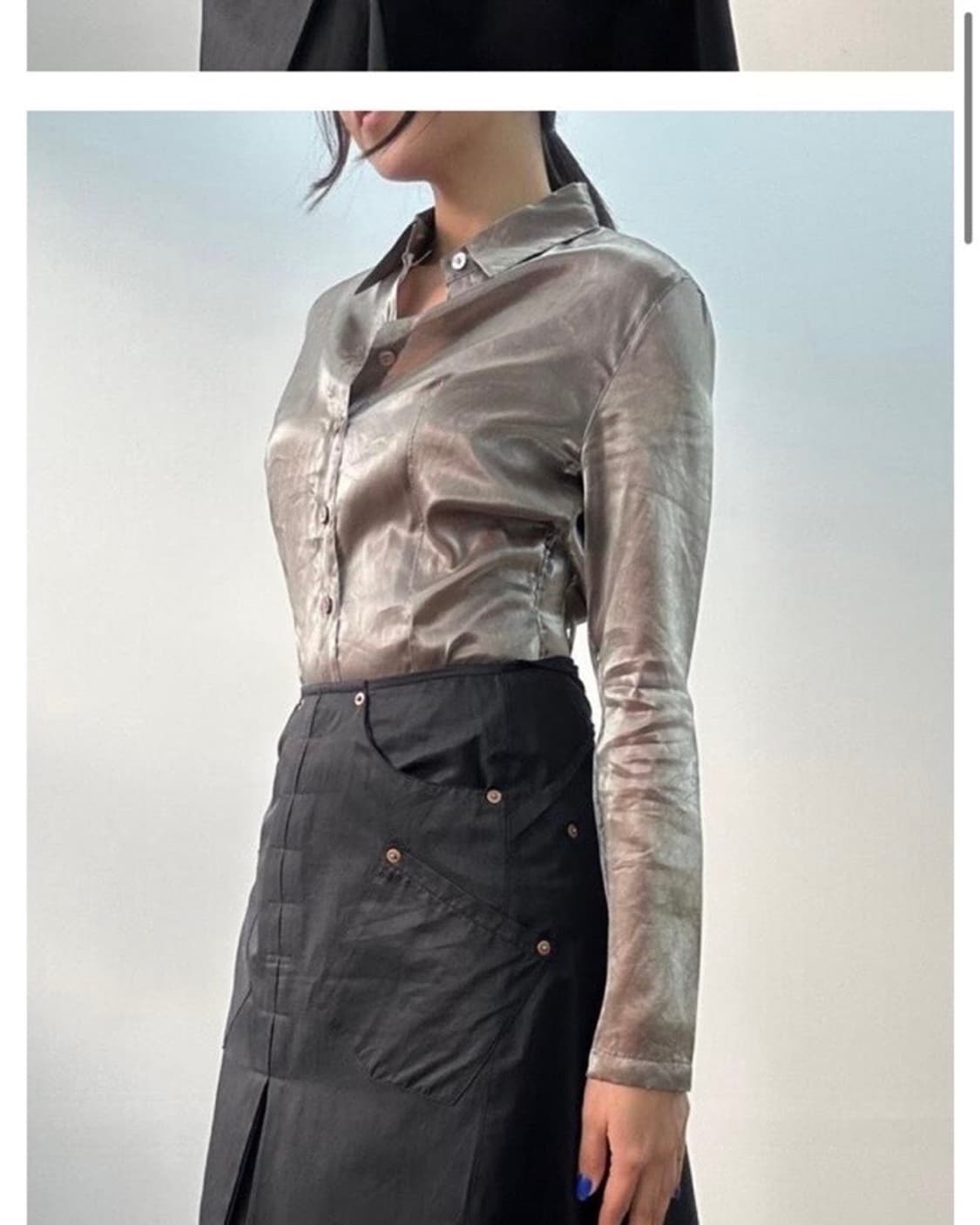 KIYOKO TAKASE 실버 슬림핏 셔츠 블라우스 상품이미지1