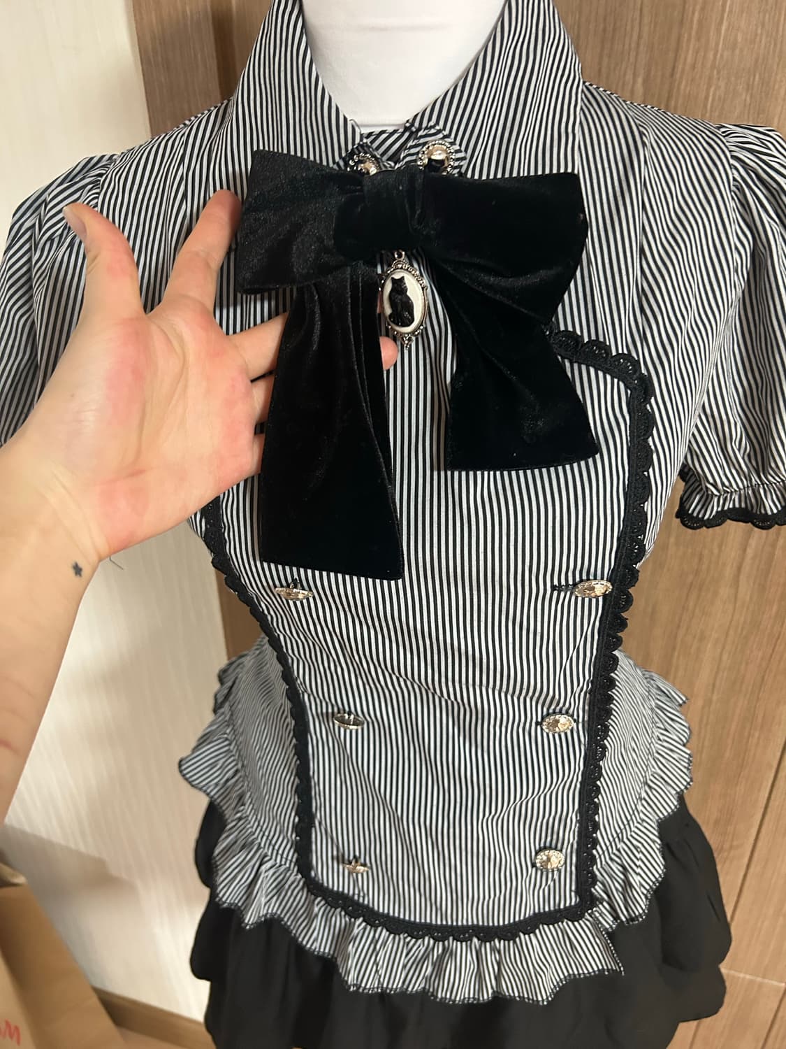 고스로리고딕공겜여주 리본 블라우스 상품이미지2