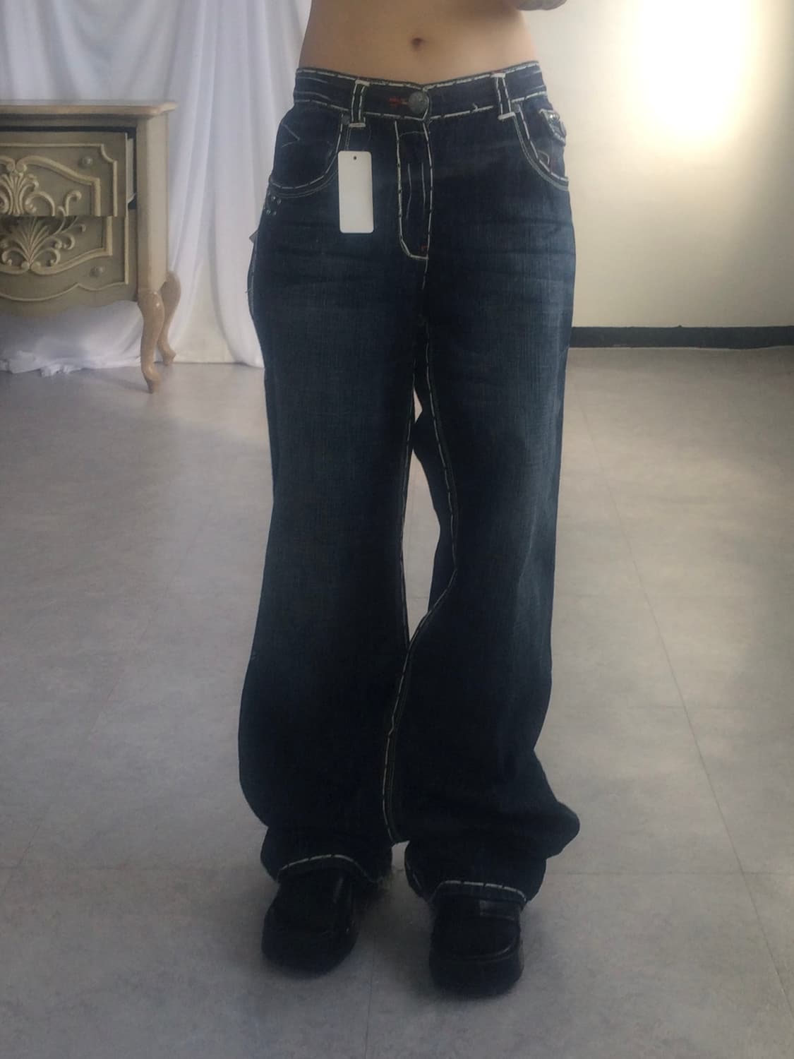 Back pocket point denim pants 상품이미지8