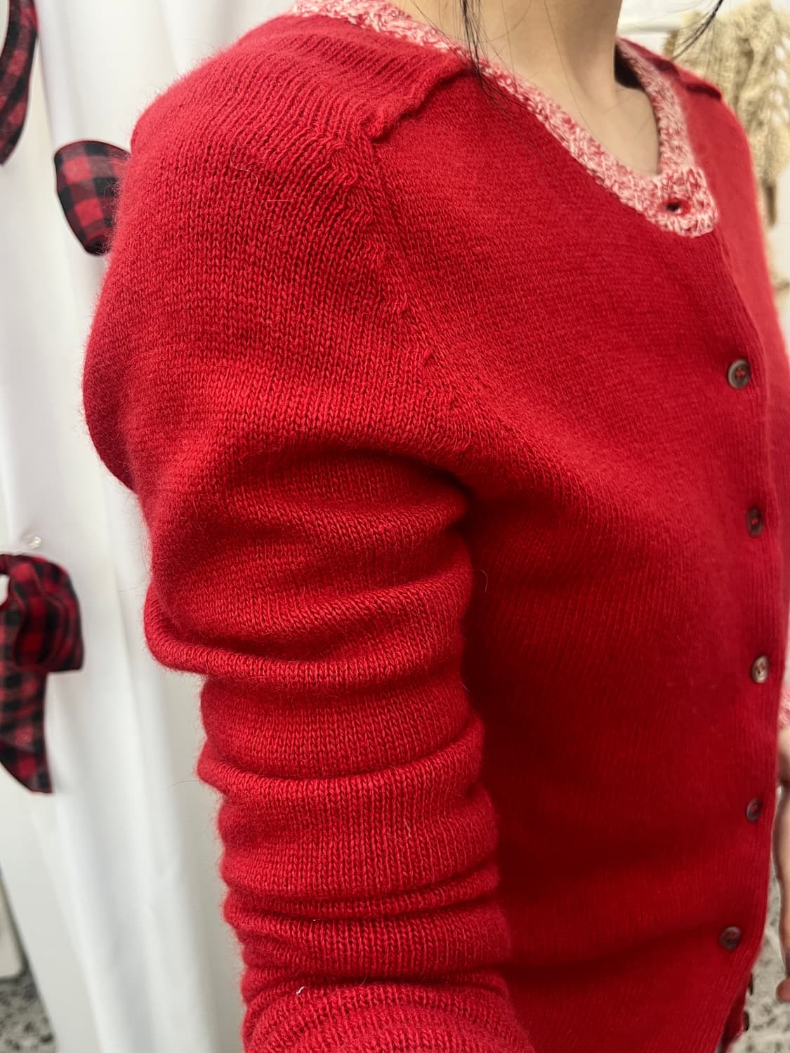 apple red cardigan 상품이미지3