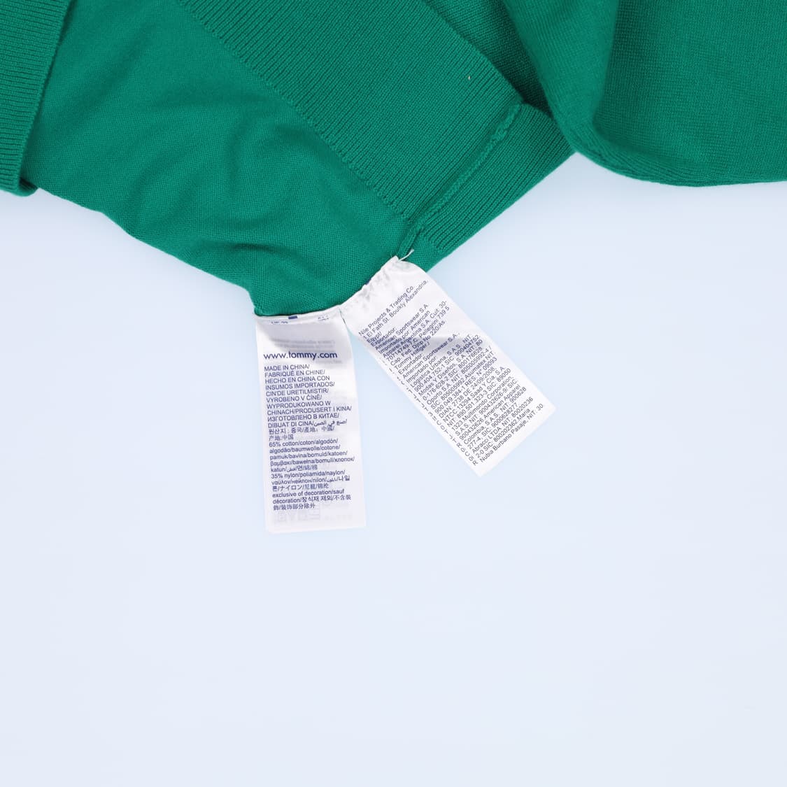 M 타미힐피거 라운드 코튼 얇은 니트 그린 4176 상품이미지6