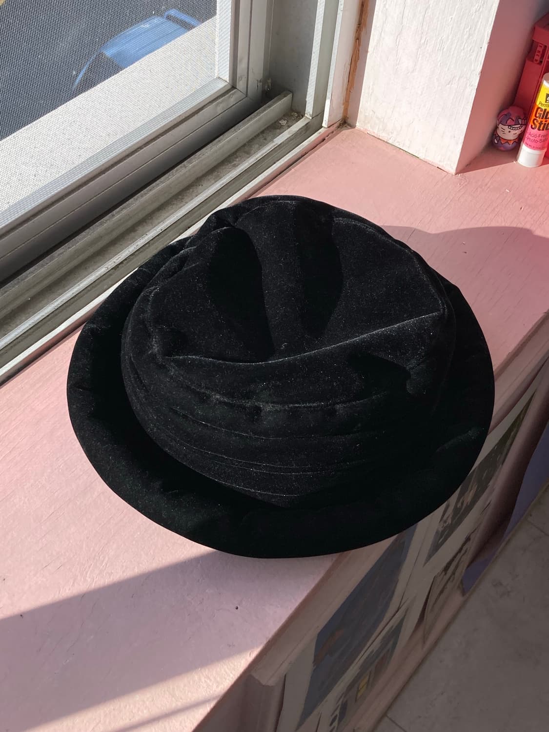 블랙 벨벳 털모자 상품이미지1