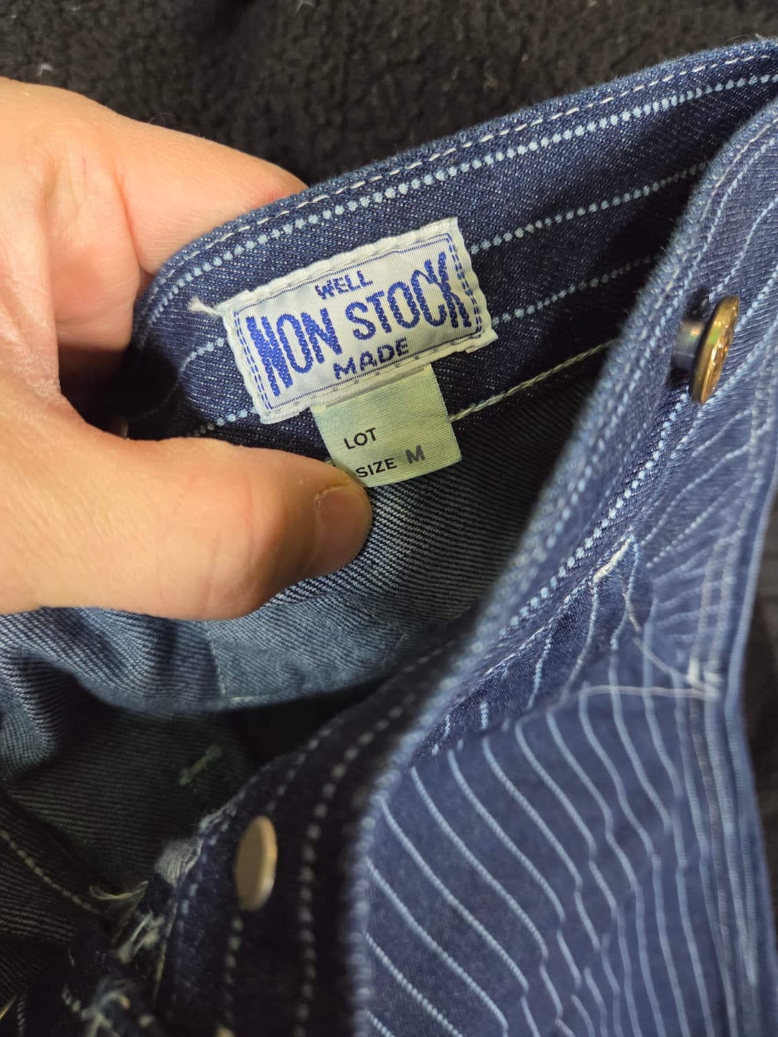 논스탁 레일웨이 워크 스트라이프 데님팬츠 m 대략 29 상품이미지4