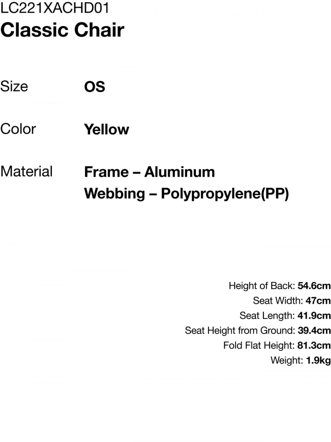 론체어 X 디스이즈네버댓 콜라보 캠핑체어 옐로우 상품이미지9