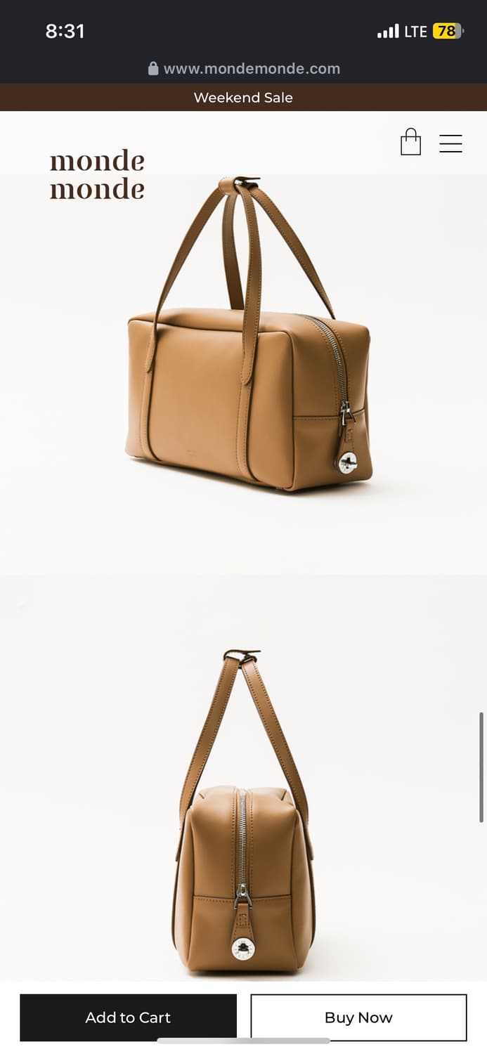 몽드몽드 소프트박스 토트백 카푸치노 상품이미지3