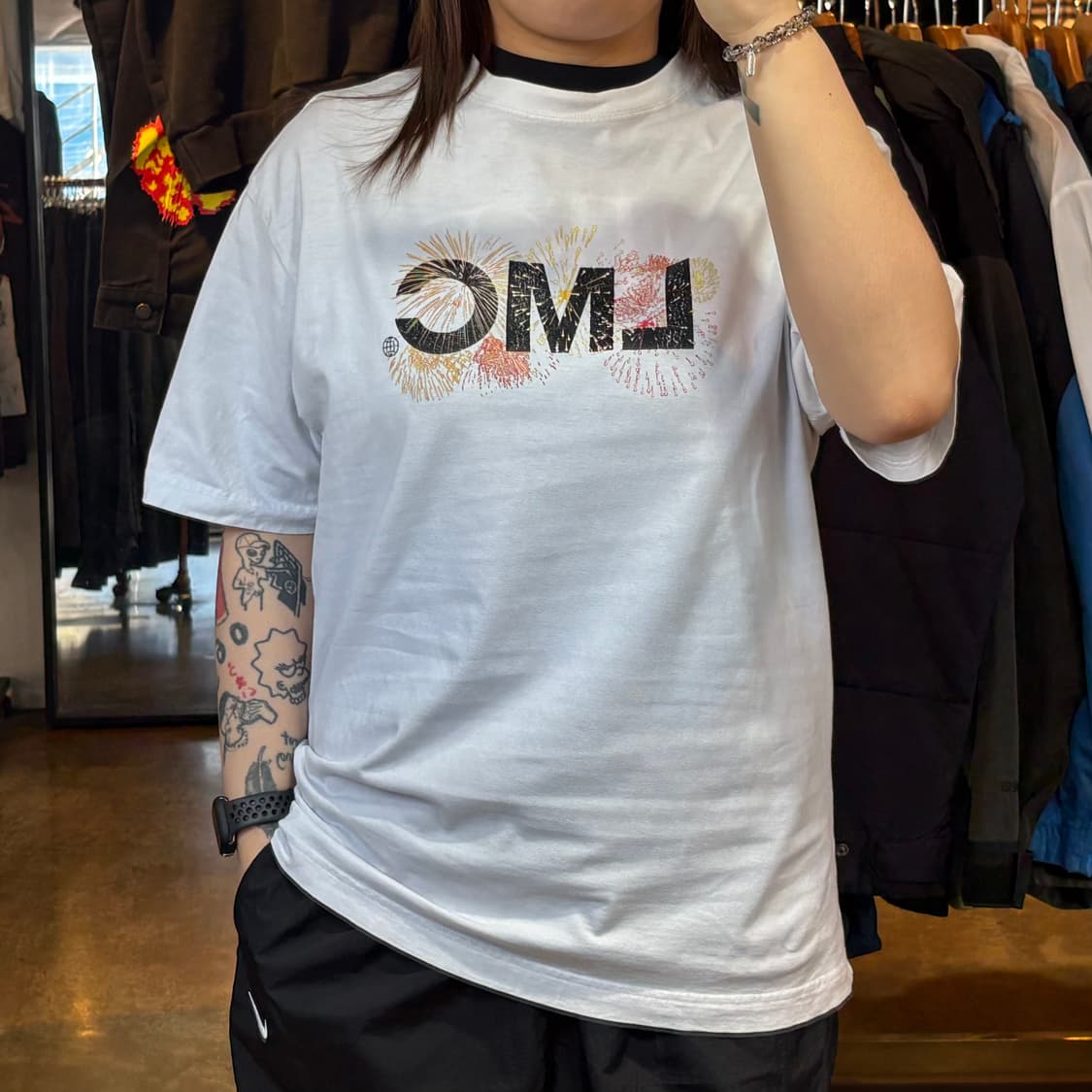 LMC 화이트 프린팅 반팔 상품이미지1