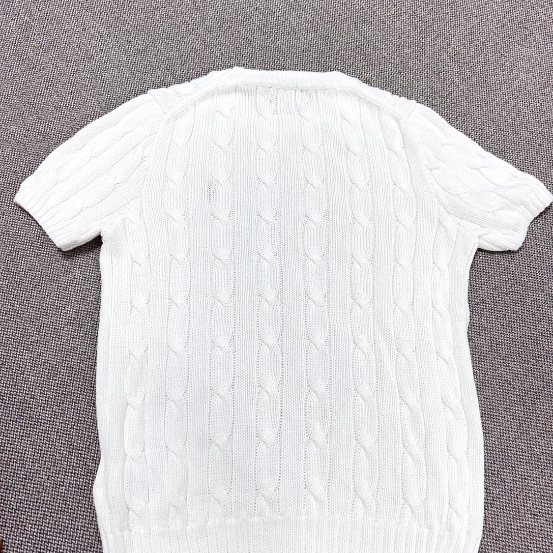 폴로 QR라벨 우먼스 반팔 케이블니트(M) 상품이미지5