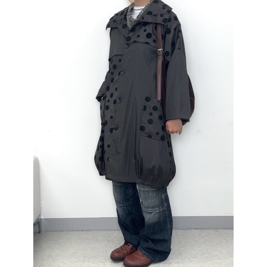 빈티지 도트 점퍼 패딩 상품이미지3