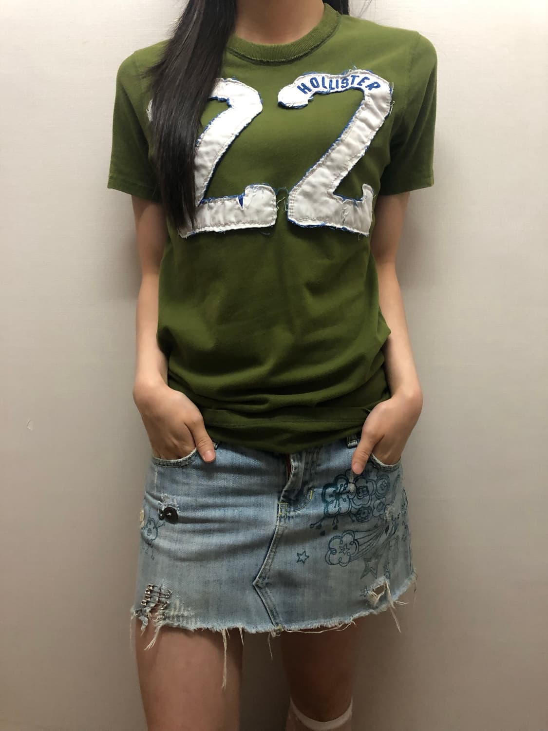 빈티지 홀리스터 카키 티셔츠 상품이미지2