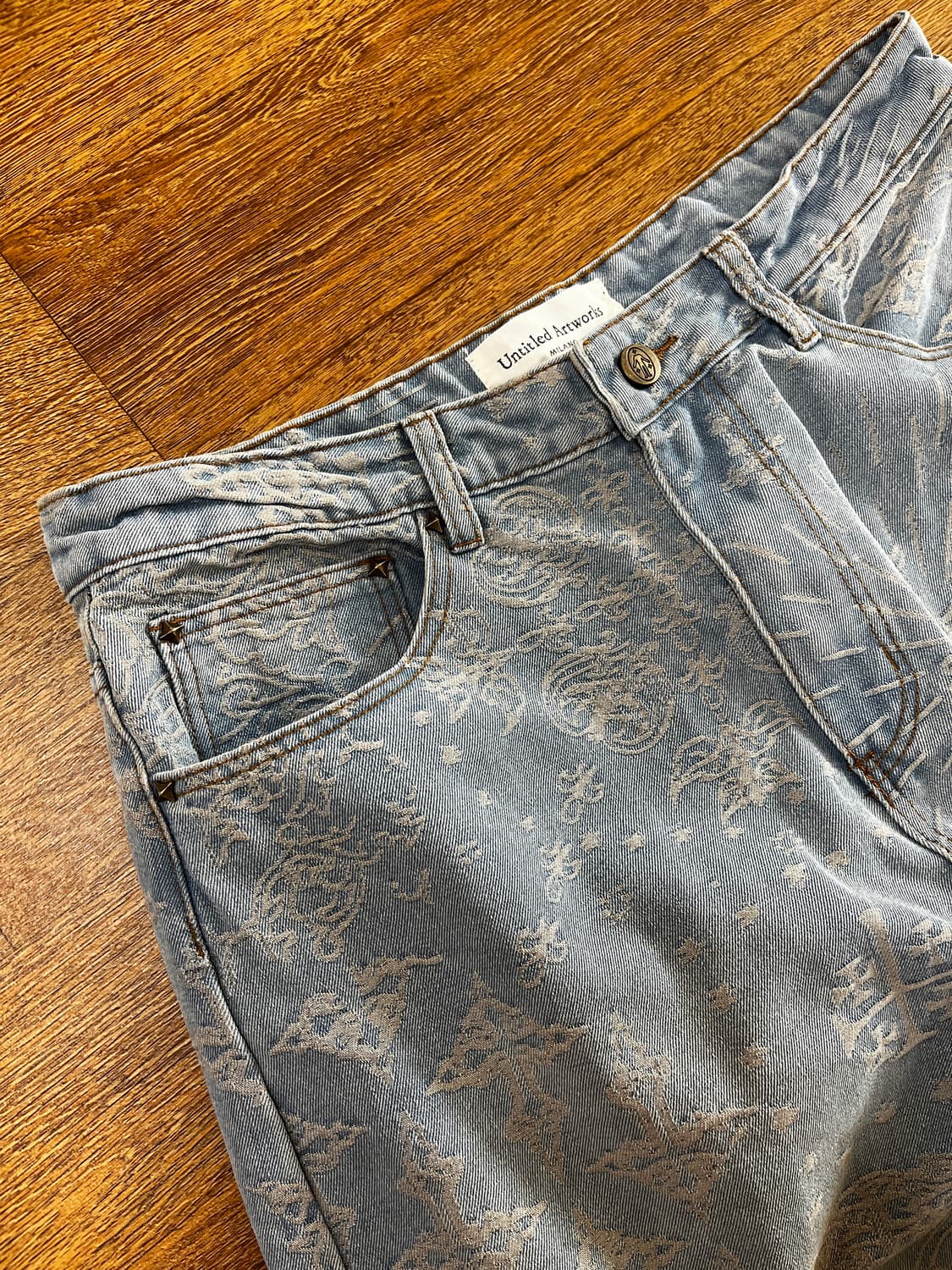 언타이틀드 아트웍스 자콰드 데님 팬츠/ L 상품이미지7