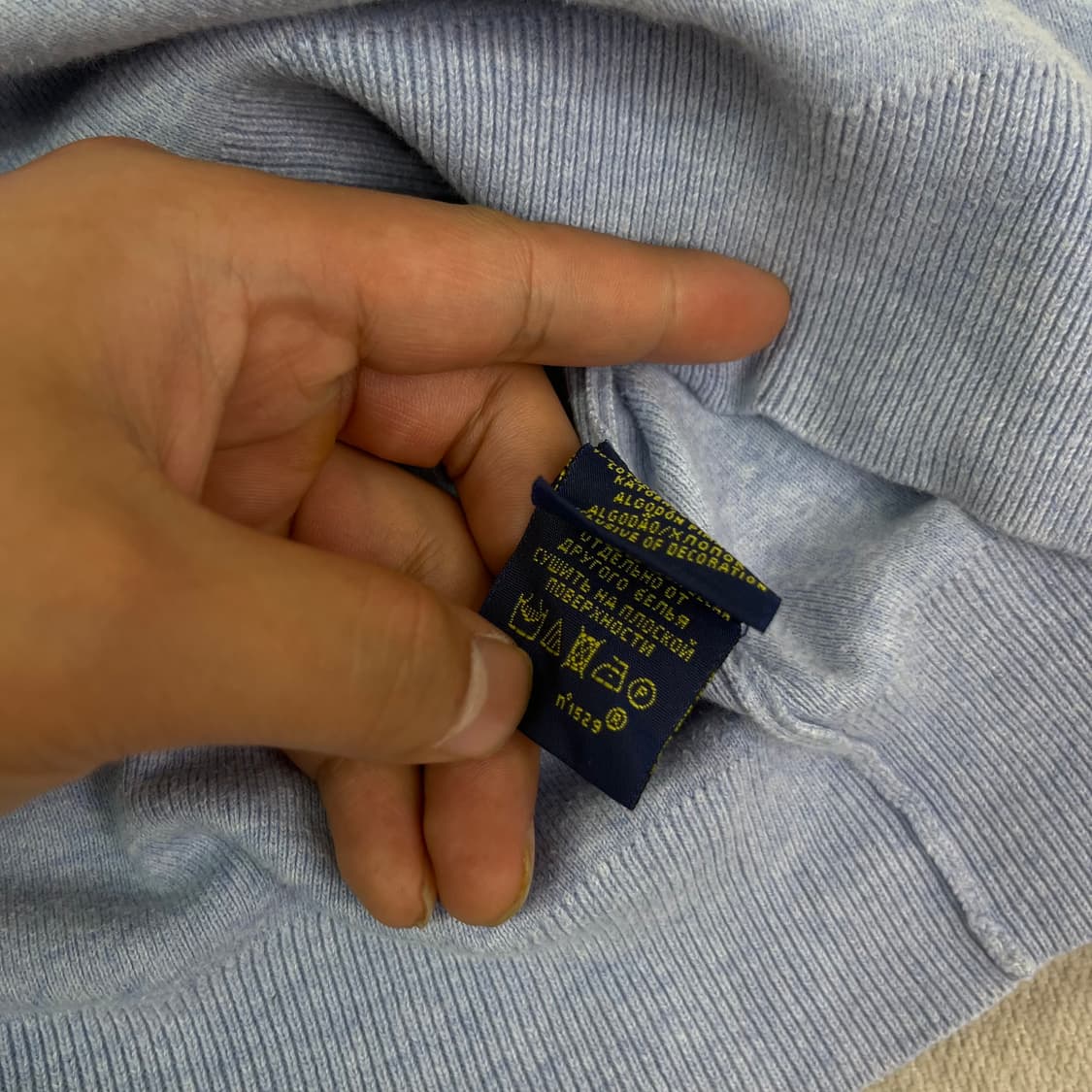 100 폴로 랄프로렌 피마코튼 브이넥 니트 상품이미지5