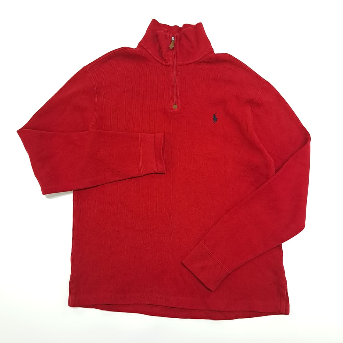CN793 M 폴로 랄프로렌 레드 하프집업 긴팔 니트 스웨터 상품이미지2