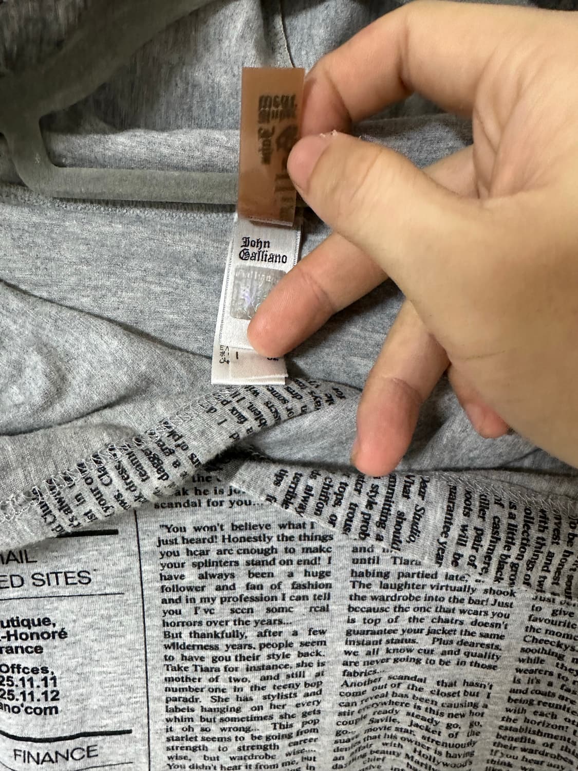 존 갈리아노 11 ss 뉴스페이퍼 후디 상품이미지2