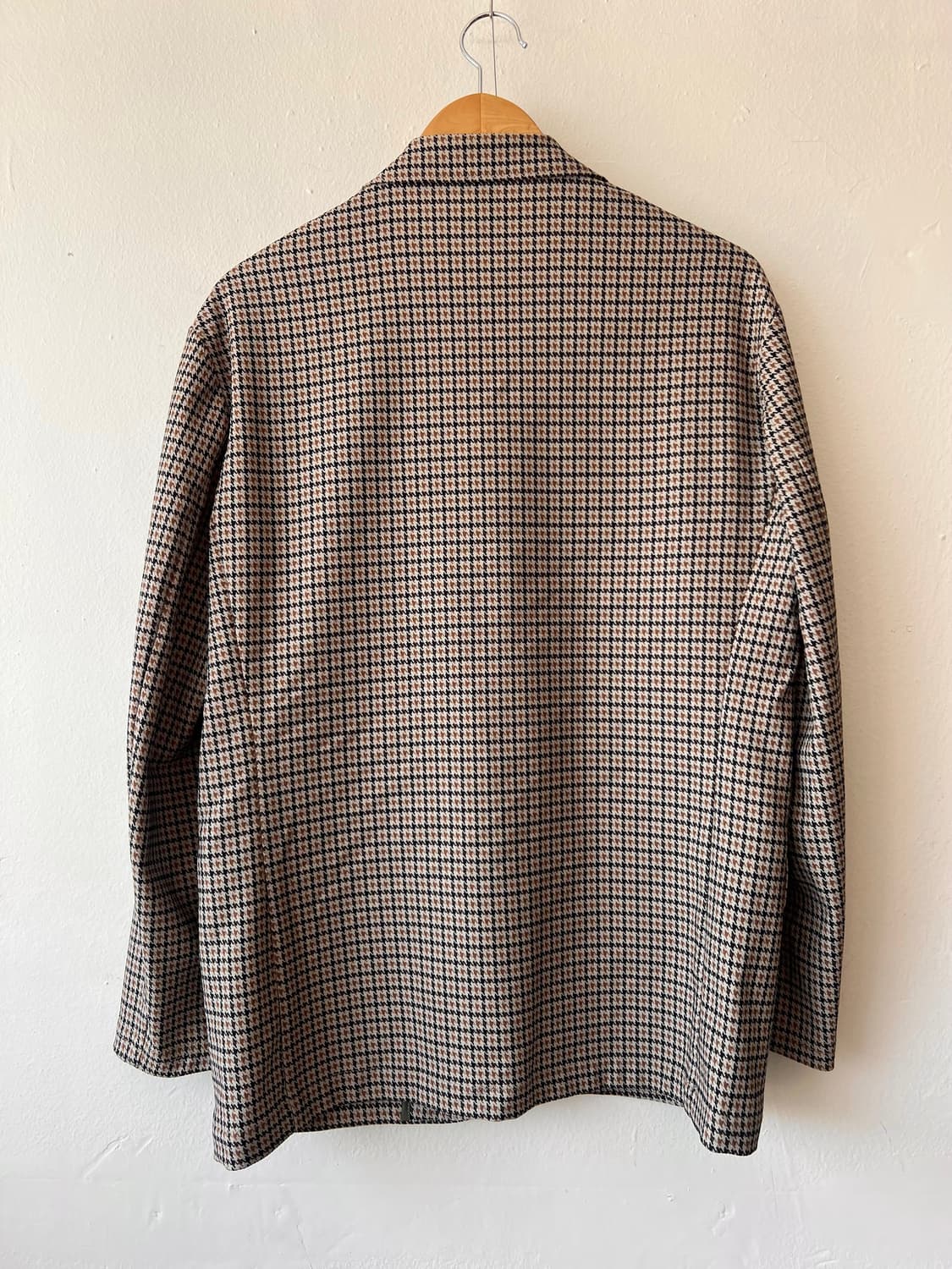 커스템멜로우 남성 베이지 하운드투스체크 간절기자켓 105 상품이미지3