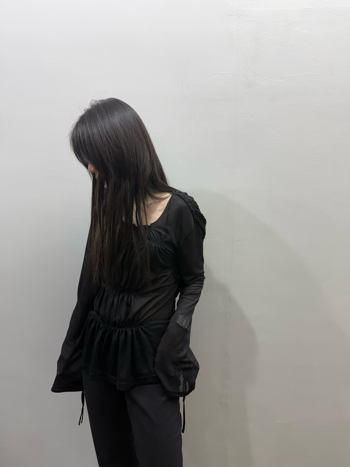 장 폴 고티에 아카이브 투톤 시스루 블라우스 상품이미지4