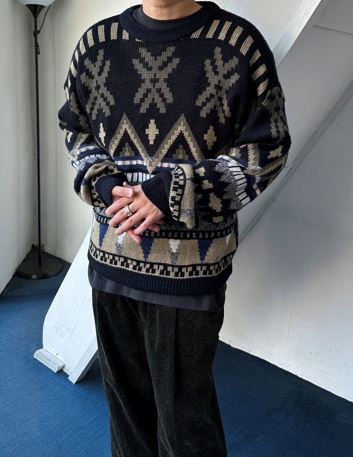 90's low gauge loose knit sweater 상품이미지7