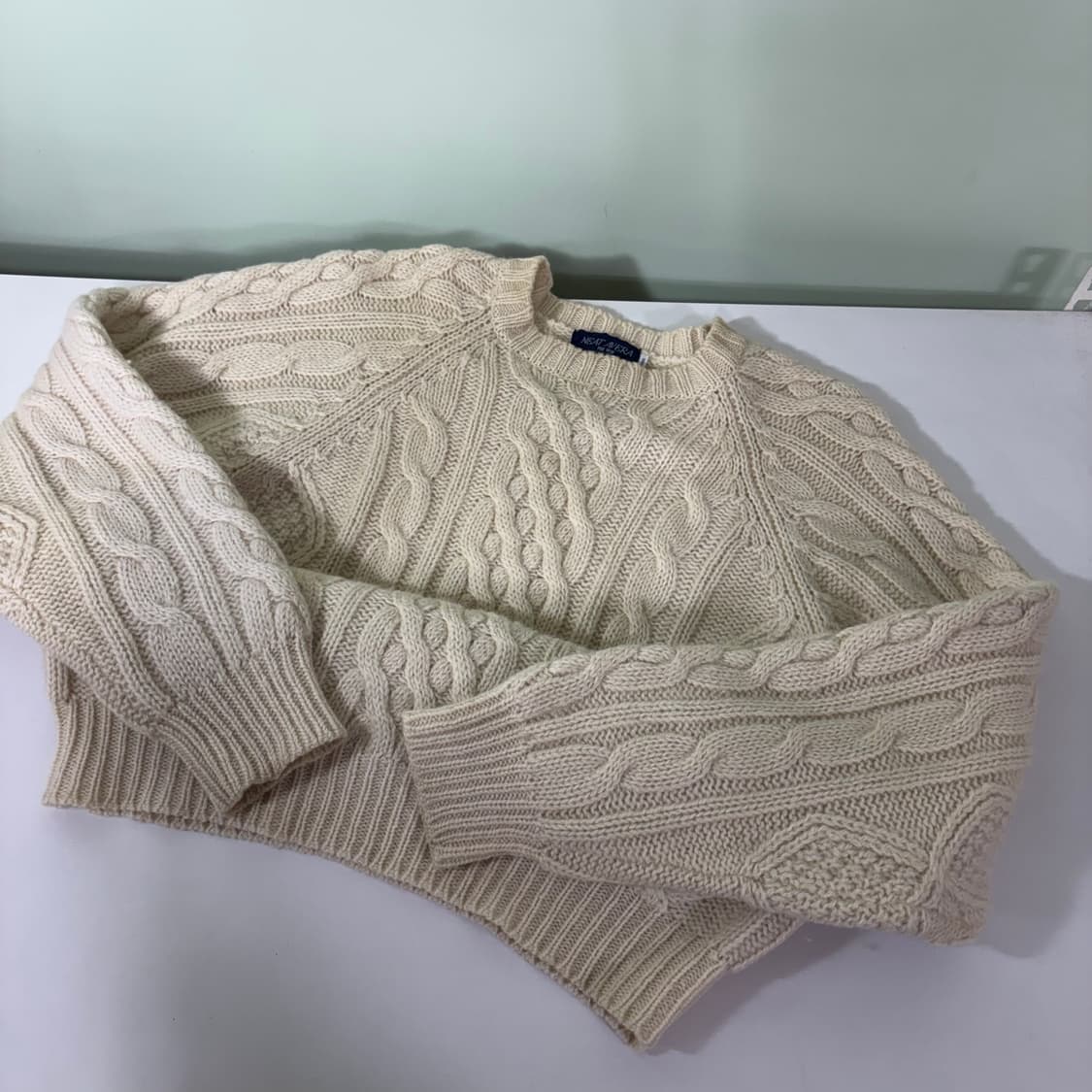 M NEAT AVERA 크림 울 꽈배기니트 상품이미지1