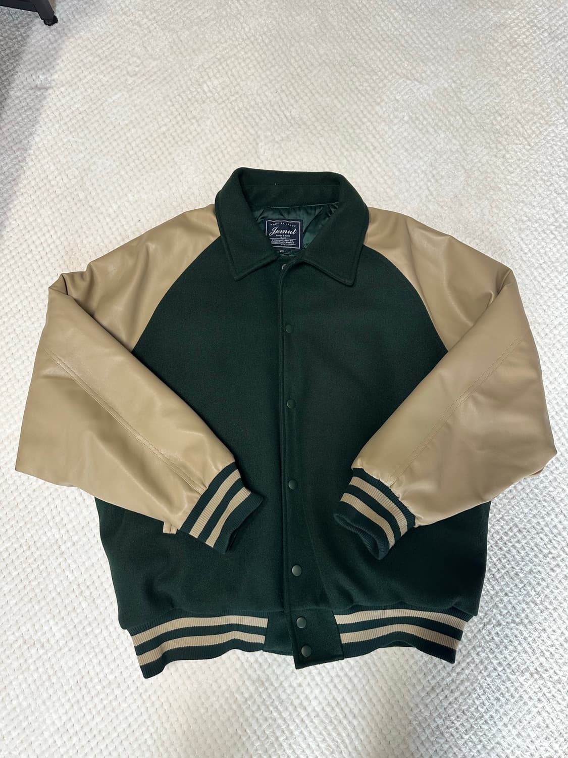 제멋 레글런 바시티 자켓 다크그린 2XL 상품이미지1