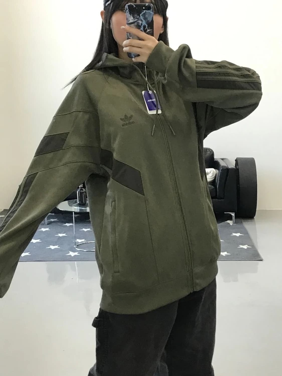 아디다스 카키 오리지널 후드집업 상품이미지3