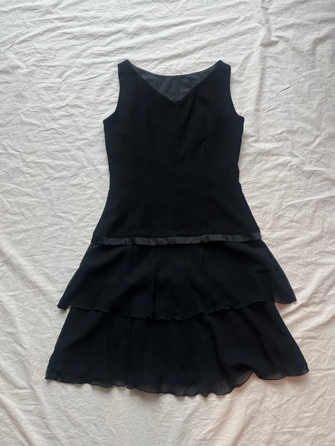 빈티지 프릴 레이어드 블랙 원피스 상품이미지4