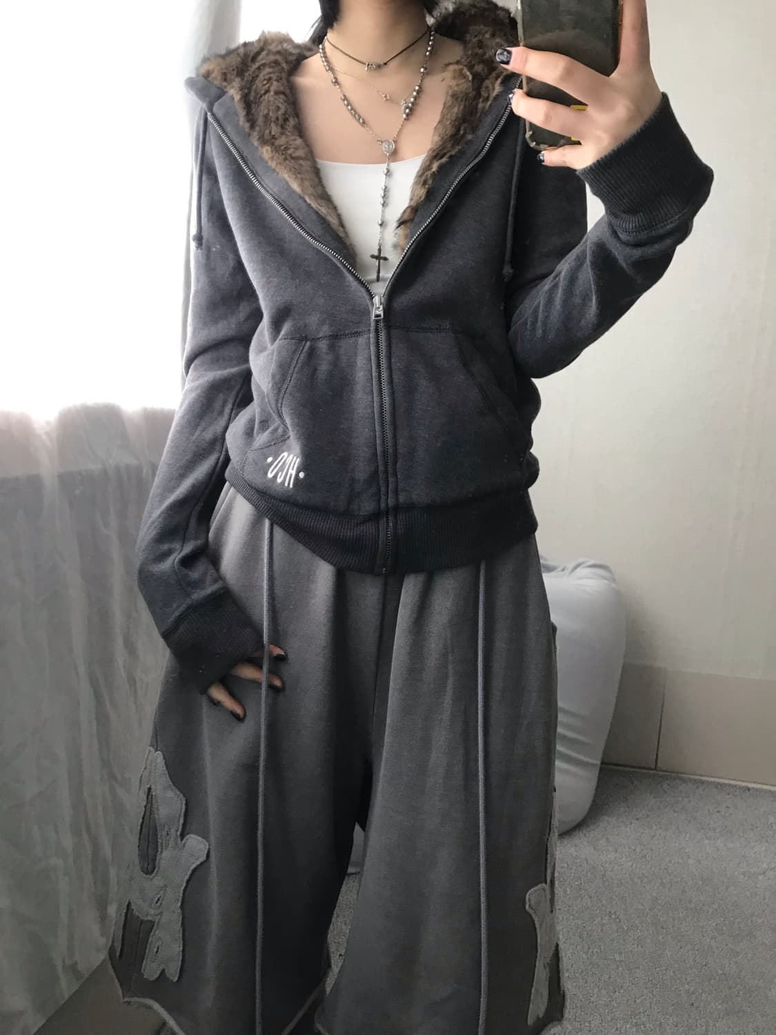 홀리스터 그레이 울프죠 후드집업 상품이미지1