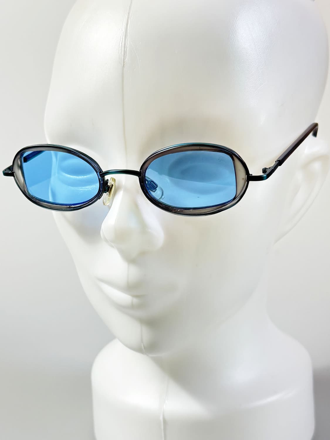 90s 오벌 콤비네이션 프레임 블루 틴트 빈티지 선글라스 상품이미지8