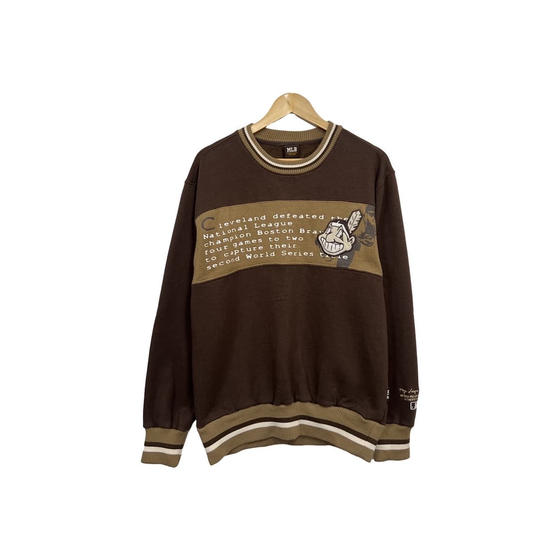 MLB 클리블랜드 인디언스 브라운 기모 맨투맨 상품이미지1