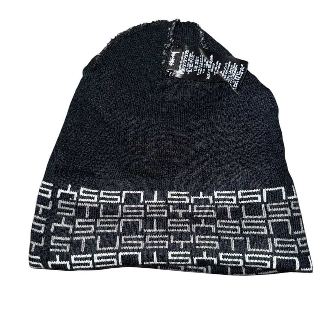 스투시 올오버 로고 니트 비니 블랙 상품이미지2