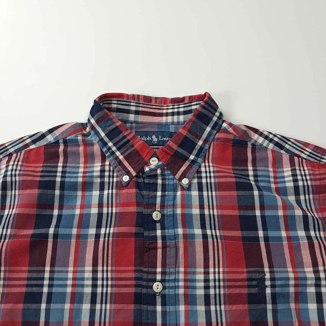 CK603 XL 폴로 버건디네이비 클래식 타탄체크 셔츠 남방 상품이미지2
