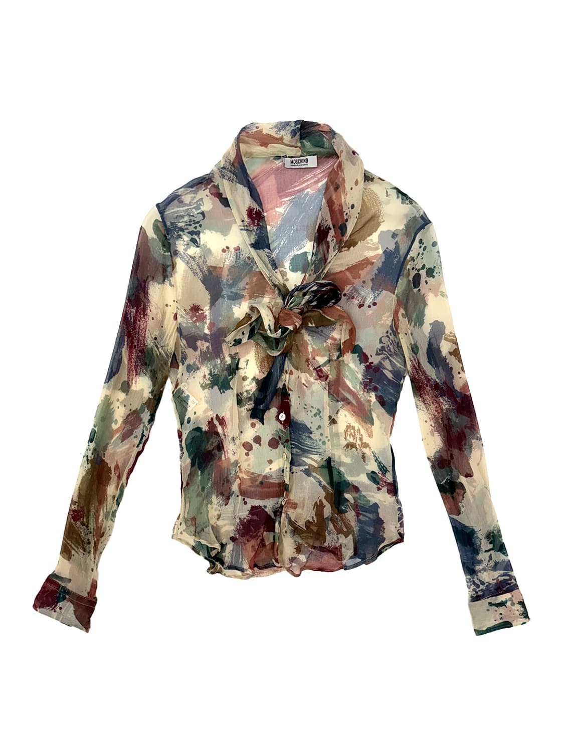 Moschino Abstract Bow Silk Blouse/ Os 상품이미지1