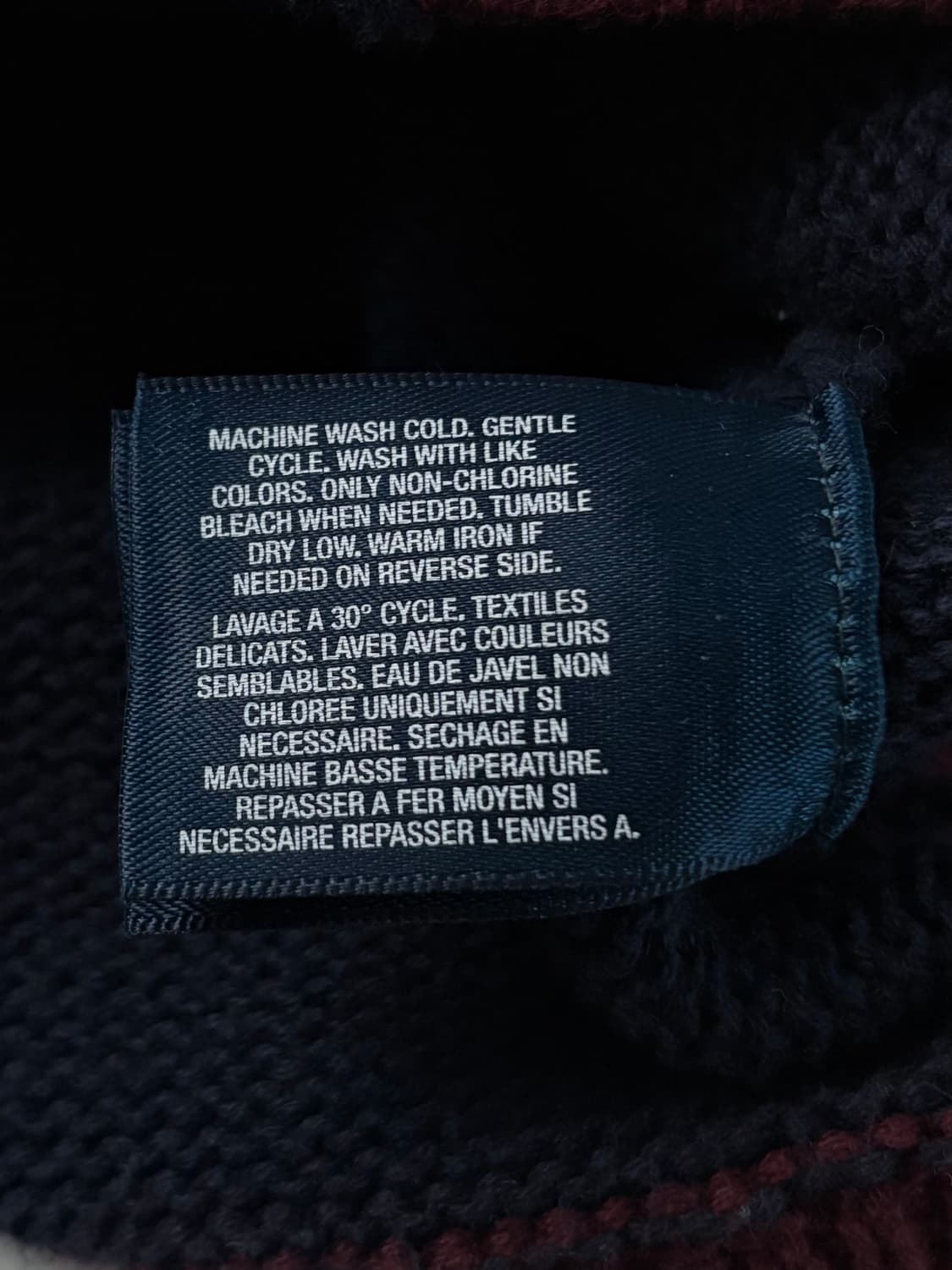 Polo 폴로 랄프로렌 버건디 빅포니 네이비컬러 코튼 브이넥 가디건 상품이미지6